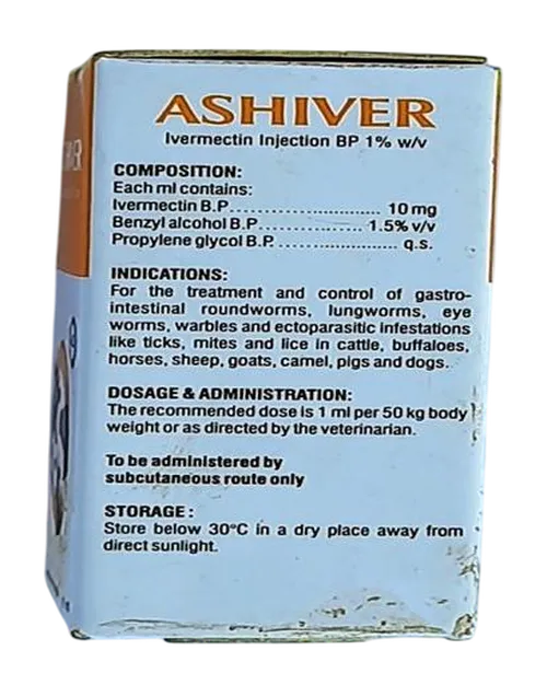 IVERMECTIN ASHIVER 1% 10MLS