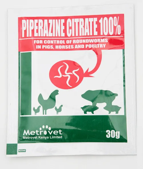 POULTRY DEWORMER PIPERAZINE CITRATE 100GM METRO
