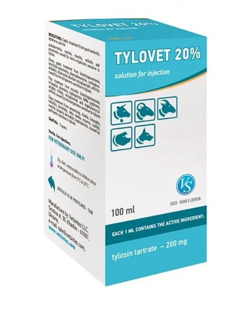 TYLOVET INJ 20% 100ML (TYLOSIN)
