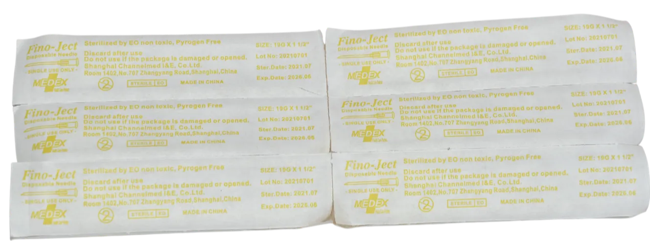 HYPODERMIC NEEDLES G19*1.5(DISPO)